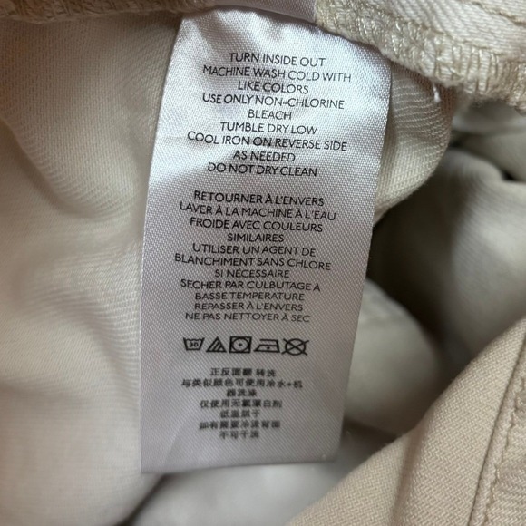 We The Free Peace Sign Overalls Urban Cream Beige Wide Leg Jumpsuit Cotton XS - Picture 4 of 7